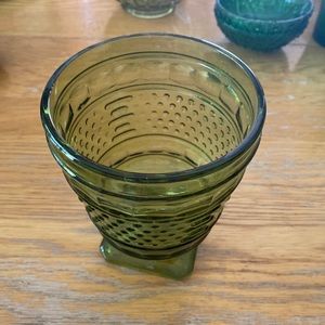 Napco green glass goblet